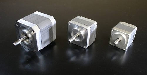 Photo of space-grade stepper motors (reference exhibit)